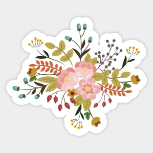 Woodland Flowers - Green Sticker
